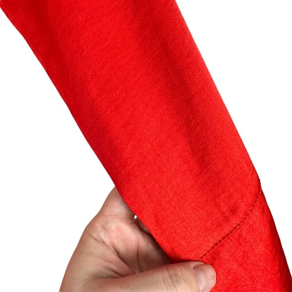 Treasure & Bond x Something Navy Sz XS Red A Line Flared Sleeve Mini Dress - Picture 6 of 14